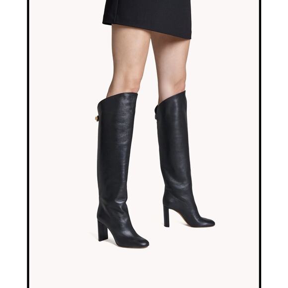 Maison Skorpios Adriana Boot Leather Knee High Dark Green 90mm Emily In Paris 39 - Picture 6 of 8